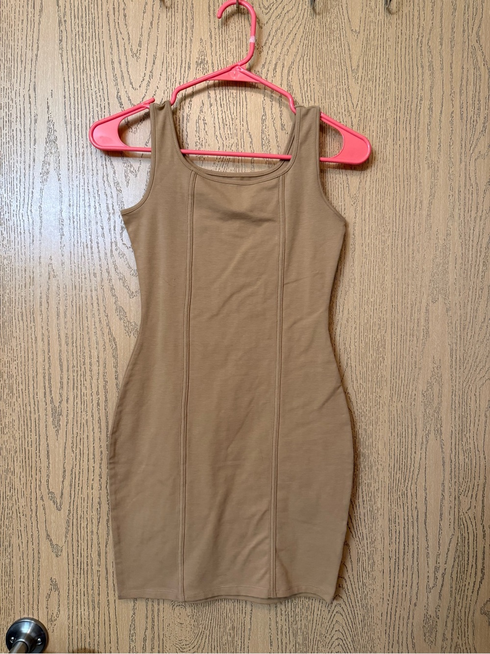 wild fable Tan Rib-Seamed Bodycon Mini Dress